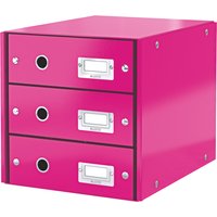 LEITZ Schubladenbox Click & Store WOW, 3 Schübe, pink