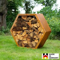 Holzlege aus Stahl ANTARES - Edelrost Optik - Made in Germany – Bild 2
