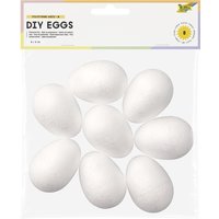 folia Polystyrol-Eier M, 60 x 40 mm, weiß – Bild 2
