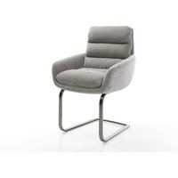 Freischwinger Abelia-Flex mit Armlehnen Strukturstoff Soft Grau Freischwinger flach Graphit