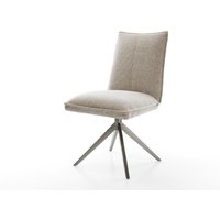 Drehstuhl Lelio-Flex Webstoff Soft Beige Kreuzgestell breit Graphit 360 drehbar Wippfunktion Taschenfederkern