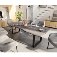 DELIFE Edge Esstisch Akazie Metall – Bild 2