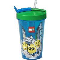 LEGO Trinkbecher mit Strohhalm ICONIC BOY, 0,5 Liter