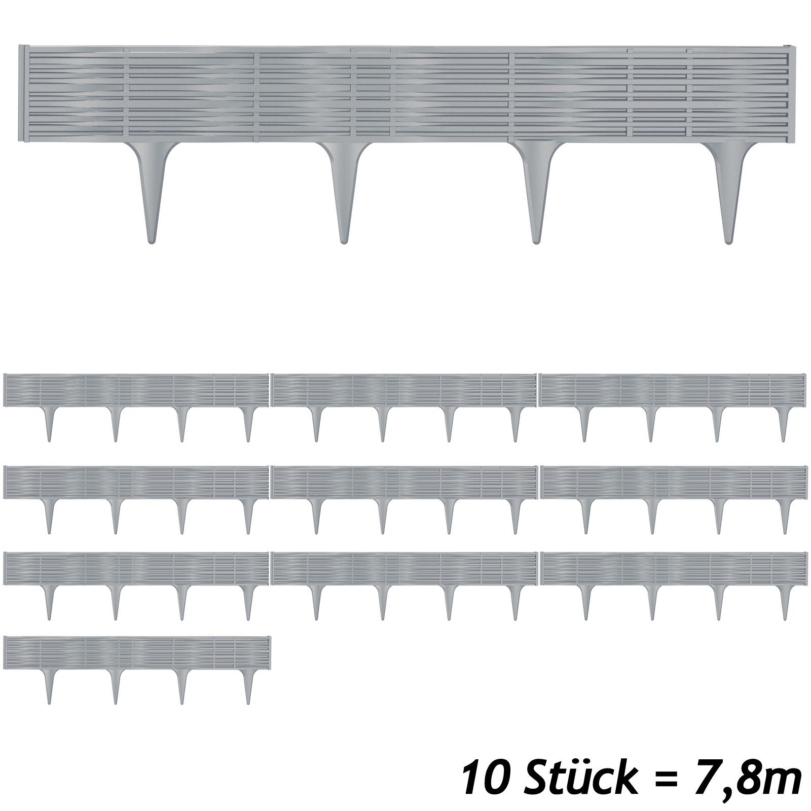 Deuba Beeteinfassung 2er-Set Grau 7,8m – Bild 3