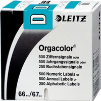 LEITZ Buchstabensignal Orgacolor, W, auf Rolle, schwarz