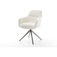 Drehstuhl Pejo-Flex Bouclé Soft Beige Kreuzgestell breit Graphit 360 drehbar Wippfunktion Taschenfederkern – Bild 2