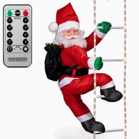 monzana Weihnachtsmann auf Leiter mit 40 LEDs