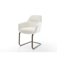 Freischwinger Pejo-Flex Bouclé Soft Beige Freischwinger flach Effektfinish Titan Taschenfederkern
