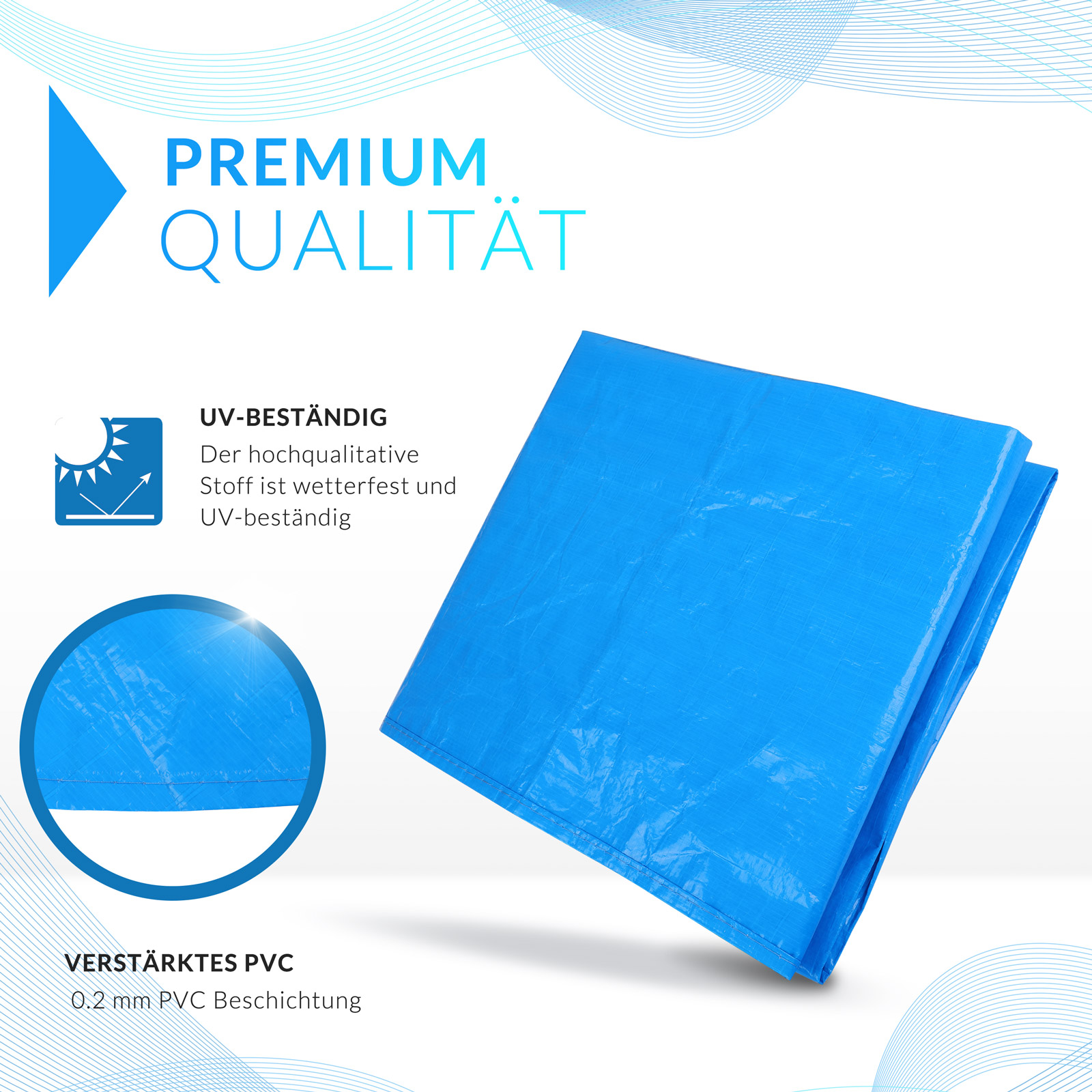 monzana Abdeckung Trampolin Blau Ø366cm – Bild 3