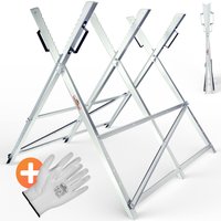 monzana Holzsägebock Metall verzinkt 83x81x88cm