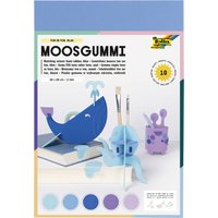 folia Moosgummi, (B)200 x (H)290 mm, TON IN TON MIX blau