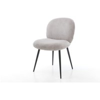 Esszimmerstuhl Nube-Flex Cord Silbergrau 4-Fuß konisch Schwarz Taschenfederkern