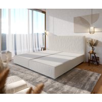Boxspringgestell Dream-Well Bouclé Creme-Weiß 200x200 cm
