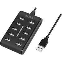 LogiLink USB 2.0 Hub, 10 Port, mit Ein-/Ausschalter, schwarz – Bild 2
