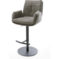 Barstuhl Clea-Flex Bouclé Soft Schlamm Drehfuß höhenverstellbar Metall Schwarz
