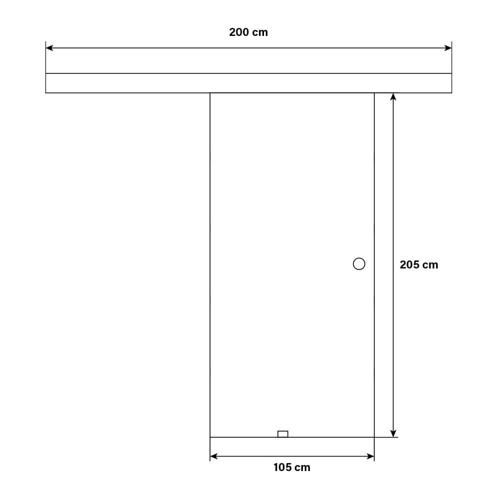 Glasschiebetür SAPHIR 205 x 105 cm Milchglas – Bild 3