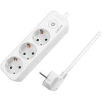 LogiLink Steckdosenleiste, 3-fach, mit Schalter, weiß