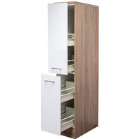Demi-Apothekerschrank Weiß/Braun