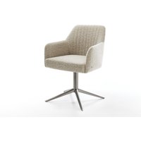 Drehstuhl Greg-Flex Webstoff Soft Beige Fußkreuz Graphit 360 drehbar Wippfunktion Taschenfederkern