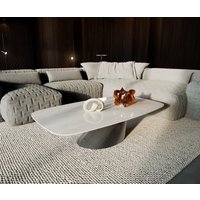DELIFE Edge Couchtisch Keramik Silber