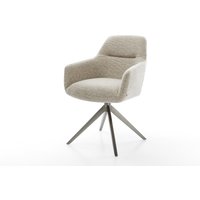 Drehstuhl Pejo-Flex Webstoff Soft Beige Kreuzgestell breit Graphit 360 drehbar Wippfunktion Taschenfederkern