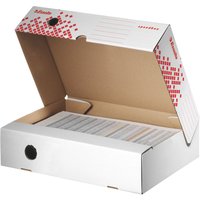 Esselte Archiv-Klappschachtel SPEEDBOX, (B)80 mm, weiß/rot