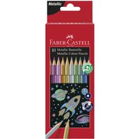 FABER-CASTELL Hexagonal-Buntstifte metallic, 10er Kartonetui