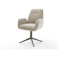 Drehstuhl Zoa-Flex Webstoff Soft Beige Fußkreuz Effektfinish Titan 360 drehbar Wippfunktion Taschenfederkern