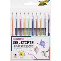 folia Gelschreiber GLITTER, farbig sortiert, 10er Etui