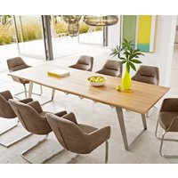 DELIFE Esstisch Edge Eiche Edelstahl