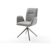 Drehstuhl Vinja-Flex Strukturstoff Soft Grau Kreuzgestell breit Graphit 360 drehbar Wippfunktion