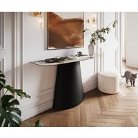 Konsolentisch Edge Boot 140x40 cm Keramik Patagonia Poliert Conos Metall Schwarz