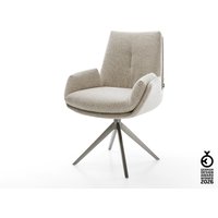 Drehstuhl Clea-Flex Webstoff Soft Beige Kreuzgestell breit Graphit 360 drehbar Wippfunktion – Bild 2