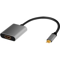 LogiLink USB-C - HDMI Adapterkabel, 0,15 m, schwarz/grau