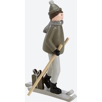 Deko-Skifahrerfigur aus Polyresin, ca. 14,5x10,5x4,5 cm