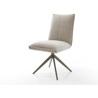 Drehstuhl Lelio-Flex Webstoff Soft Beige Kreuzgestell breit Effektfinish Titan 360 drehbar Wippfunktion Taschenfederkern