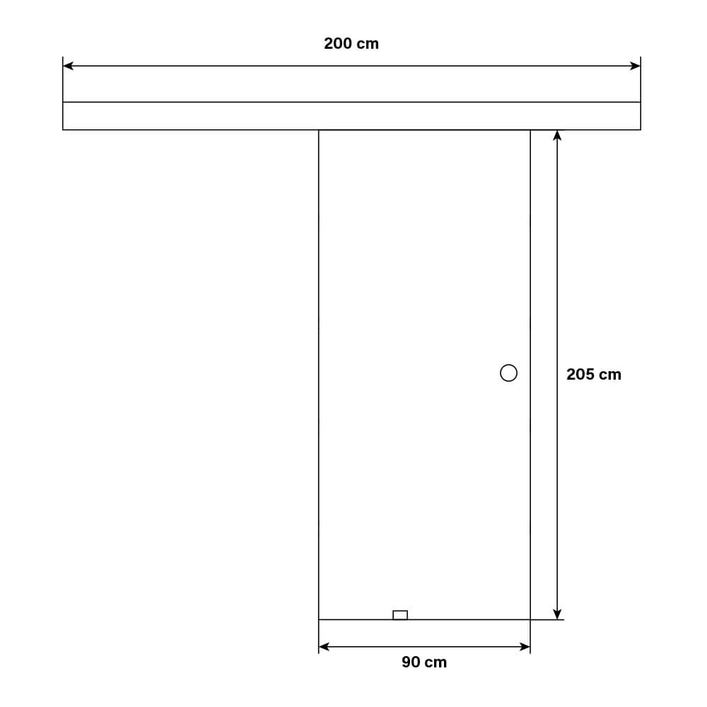 Glasschiebetür SAPHIR 205 x 90 cm Milchglas – Bild 3