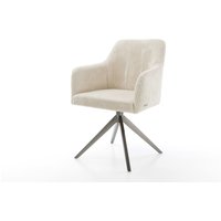 Drehstuhl Greg-Flex Cord Beige Kreuzgestell breit Graphit 360 drehbar Wippfunktion Taschenfederkern