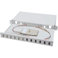 DIGITUS 19, Glasfaser LWL Spleißbox, OM4, bestückt, 6 x LC