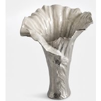 Vase Floris B46 x T39 x H57 cm Aluminium Platin Opal Handgemacht