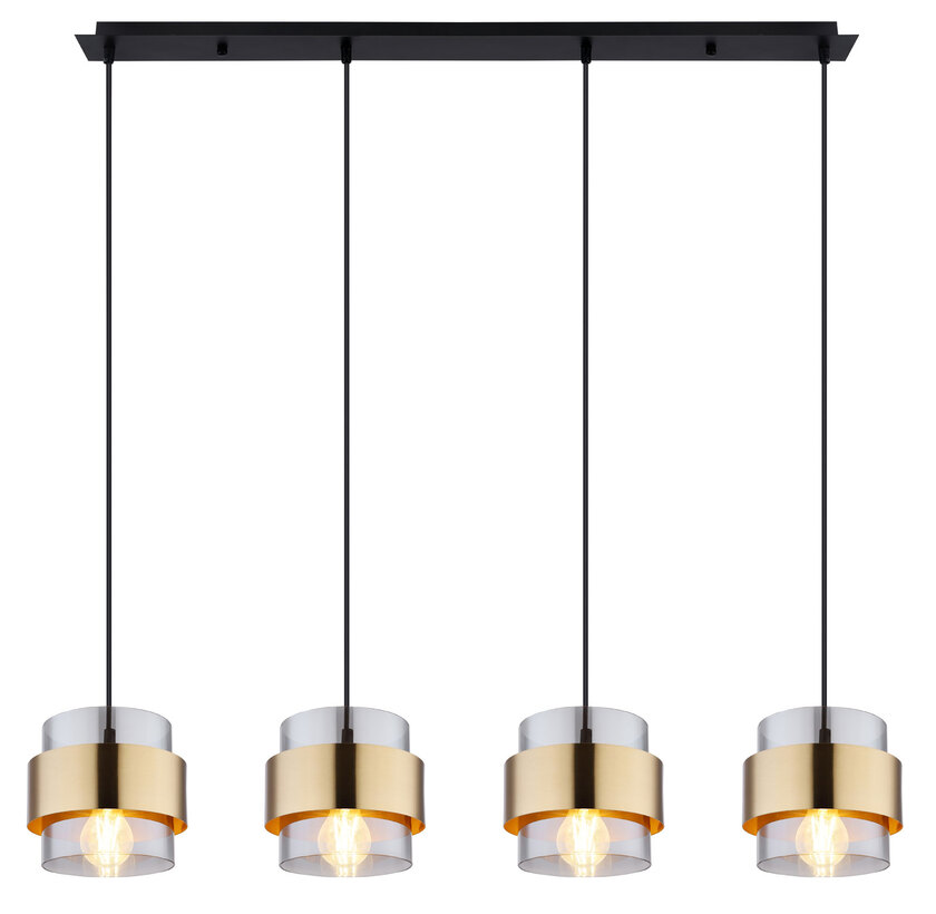 MILLEY Pendellampe goldfarben, schwarz 1, B/H/T: 111 x 120 x 18 cm, Glas, Metall – Bild 3