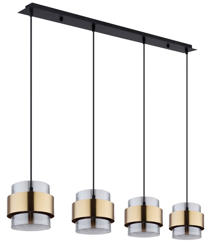 MILLEY Pendellampe goldfarben, schwarz 1, B/H/T: 111 x 120 x 18 cm, Glas, Metall – Bild 4