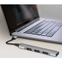 LogiLink USB 3.0 Slim-Hub, 4-Port, Aluminiumgehäuse, grau