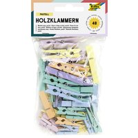 folia Holzklammern, Pastell, 3 Größen sortiert
