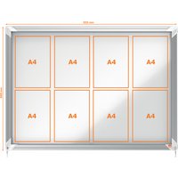 nobo Schaukasten Premium Plus, Metall-Rückwand, 8 x DIN A4 – Bild 2