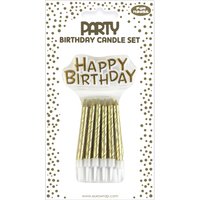 Clairefontaine Geburtstagskerzen, Happy Birthday, gold