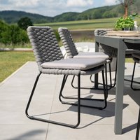Gartenstuhl aus Seilgeflecht BALERO Hellgrau - 8er Set