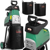 Gardebruk Häcksler leise für Äste bis 44mm 3100W 2x60L Sammelbeutel 17kg