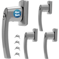 monzana® Fenstergriff 4er-Set Silber abschließbar