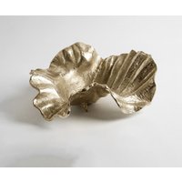 Schale Almira B49 x T45 x H18 cm Aluminium Champagner Handgemacht